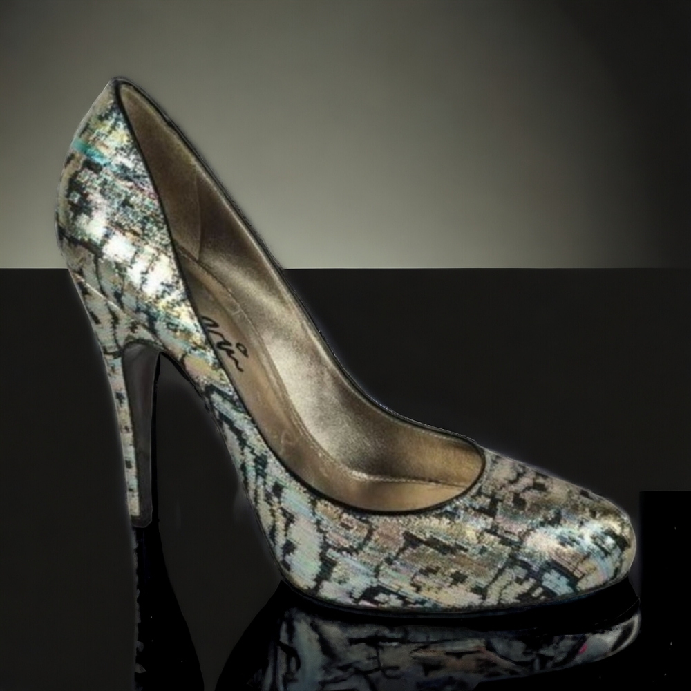 Lanvin Multicolor Metallic Brocade Heels